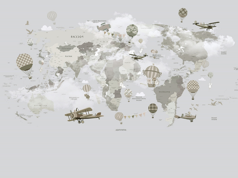 现代儿童房壁纸 壁画 墙纸 卡通壁纸 壁画 墙画 壁布 墙布