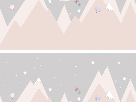 现代儿童房壁纸 壁画 墙纸 卡通壁纸 壁画 墙画 壁布 墙布