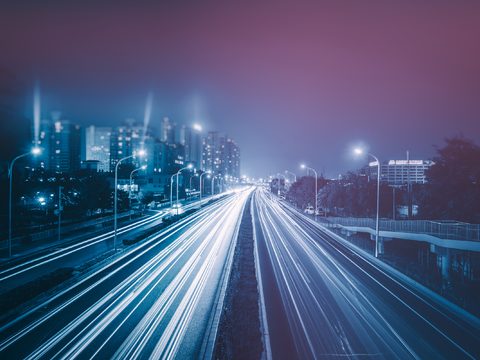 公路建筑夜景 外景 都市风情