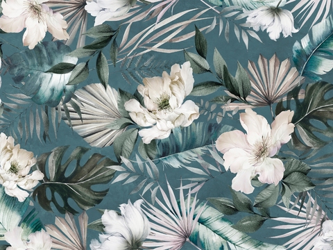 无缝植物花纹艺术砖