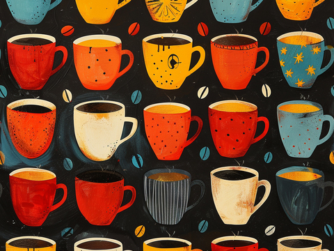 咖啡壁纸 花纹壁纸 卡通壁纸 壁纸