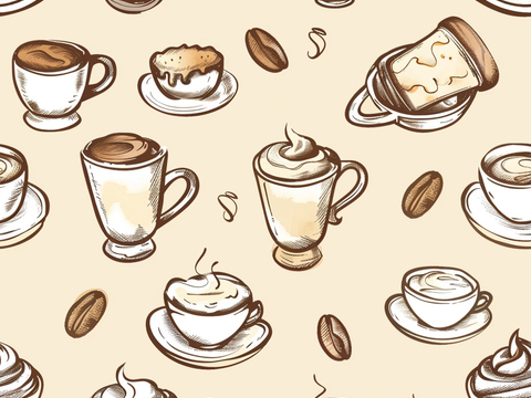 咖啡壁纸 花纹壁纸 卡通壁纸 壁纸