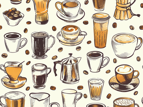 咖啡壁纸 花纹壁纸 卡通壁纸 壁纸