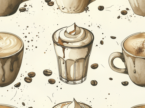 咖啡壁纸 花纹壁纸 卡通壁纸 壁纸