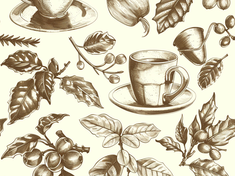 咖啡壁纸 花纹壁纸 卡通壁纸 壁纸