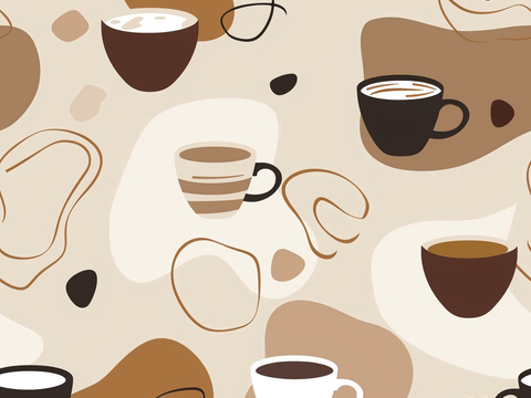 咖啡壁纸 花纹壁纸 卡通壁纸 壁纸