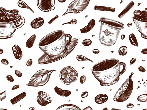 咖啡壁纸 花纹壁纸 卡通壁纸 壁纸