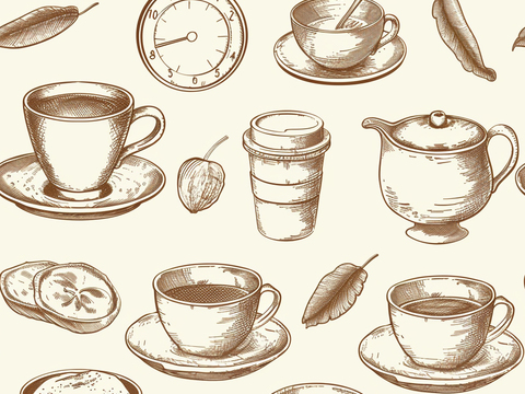 咖啡壁纸 花纹壁纸 卡通壁纸 壁纸