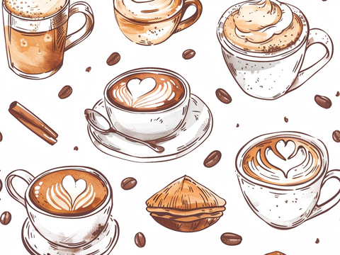 咖啡壁纸 花纹壁纸 卡通壁纸 壁纸