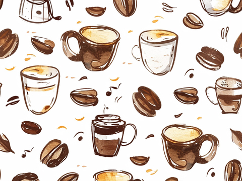 咖啡壁纸 花纹壁纸 卡通壁纸 壁纸