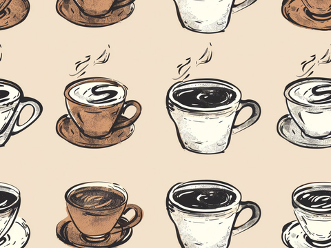 咖啡壁纸 花纹壁纸 卡通壁纸 壁纸