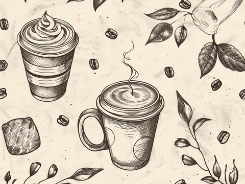 咖啡壁纸 花纹壁纸 卡通壁纸 壁纸