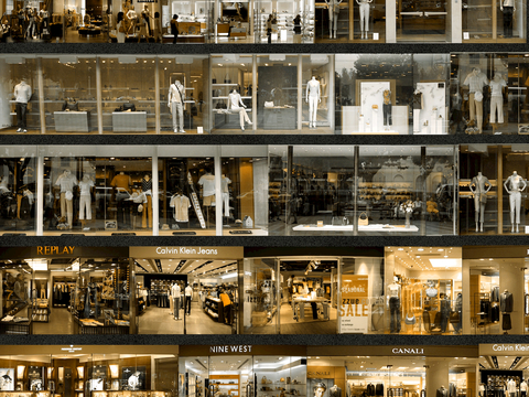 商场店铺门面夜景日景玻璃橱窗 写字楼大楼玻璃幕墙外立面贴图