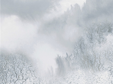 云雾缭绕的山林景观高清素材