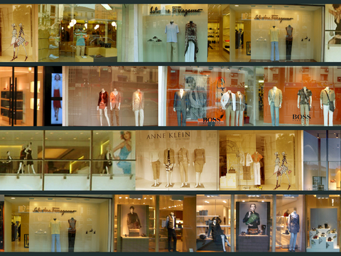  商场店铺门面夜景日景玻璃橱窗 写字楼大楼玻璃幕墙外立面贴图 