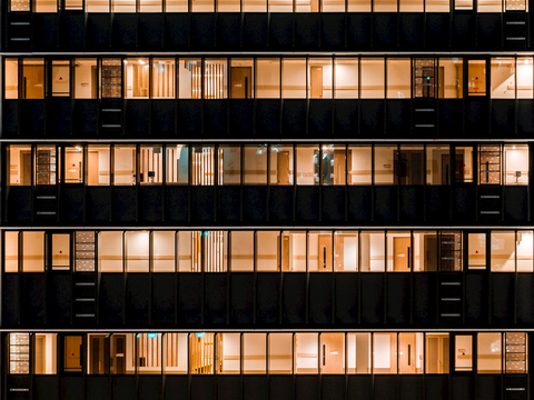  商场店铺门面夜景日景玻璃橱窗 写字楼大楼玻璃幕墙外立面贴图 