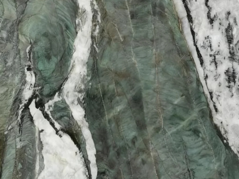 绿翡翠大理石 绿色大理石奢石 山水大理石