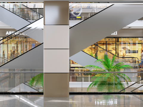 商场店铺门面夜景日景玻璃橱窗 写字楼大楼玻璃幕墙外立面贴图