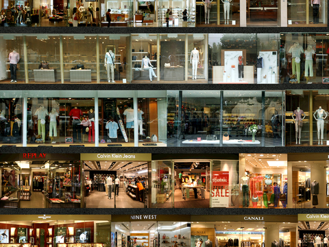  商场店铺门面夜景日景玻璃橱窗 写字楼大楼玻璃幕墙外立面贴图 