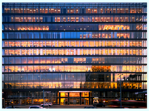 商场店铺门面夜景日景玻璃橱窗 写字楼大楼玻璃幕墙外立面贴图