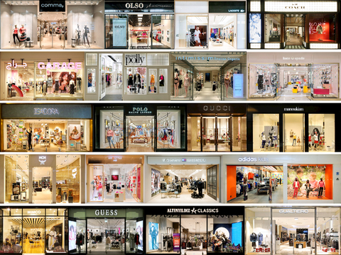 商场店铺门面夜景日景玻璃橱窗 写字楼大楼玻璃幕墙外立面贴图