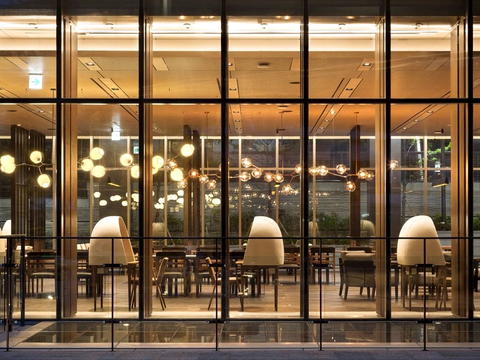  商场店铺门面夜景日景玻璃橱窗 写字楼大楼玻璃幕墙外立面贴图 