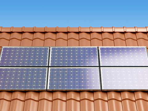  屋面太阳能光伏电板 光伏面板 发电设施 发电设备 