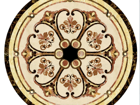 石材拼花 大理石拼花地面 瓷砖拼花 别墅庭院进门玄关地面拼花