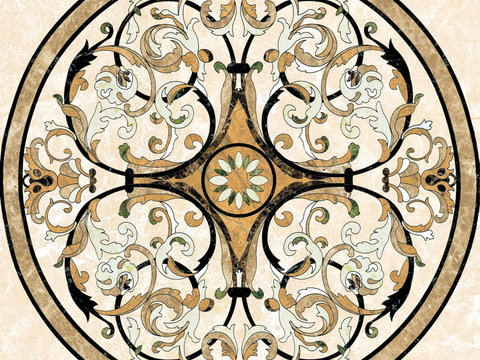 石材拼花 大理石拼花地面 瓷砖拼花 别墅庭院进门玄关地面拼花