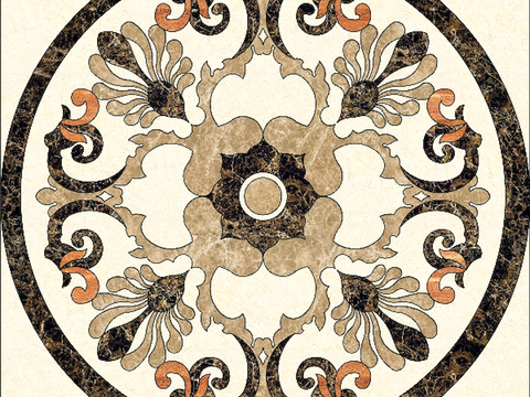 石材拼花 大理石拼花地面 瓷砖拼花 别墅庭院进门玄关地面拼花