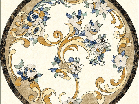 石材拼花 大理石拼花地面 瓷砖拼花 别墅庭院进门玄关地面拼花