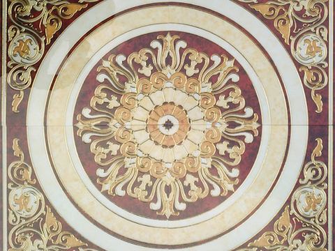 石材拼花 大理石拼花地面 瓷砖拼花 别墅庭院进门玄关地面拼花