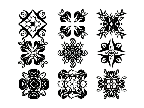  黑白凹凸 高光遮罩 通道 花纹纹理 装饰线条 纹理 墙绘图案 