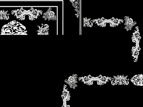  黑白凹凸 高光遮罩 通道 花纹纹理 装饰线条 纹理 墙绘图案 