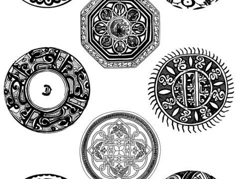 黑白凹凸 高光遮罩 通道 花纹纹理 装饰线条 纹理 墙绘图案