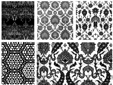  黑白凹凸 高光遮罩 通道 古典花纹 装饰线条 纹理 墙绘图案 