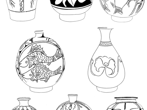  黑白凹凸 高光遮罩 通道 花纹纹理 装饰线条 纹理 墙绘图案 