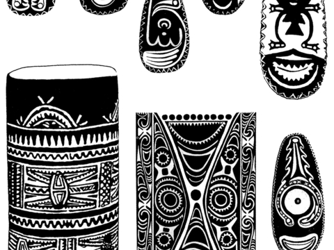  黑白凹凸 高光遮罩 通道 古典花纹 装饰线条 纹理 墙绘图案 