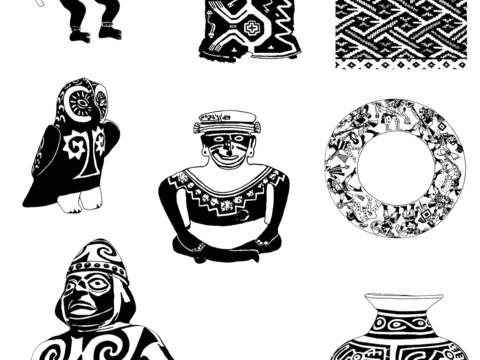  黑白凹凸 高光遮罩 通道 古典花纹 装饰线条 纹理 墙绘图案 