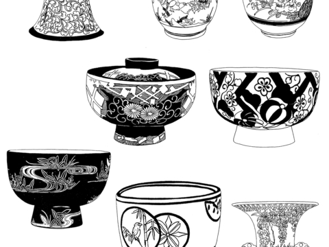 黑白凹凸 高光遮罩 通道 花纹纹理 装饰线条 纹理 墙绘图案