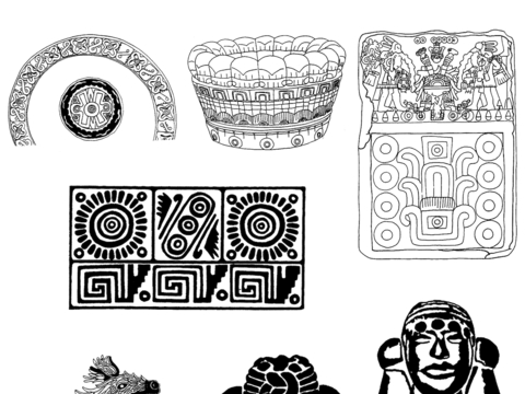  黑白凹凸 高光遮罩 通道 古典花纹 装饰线条 纹理 墙绘图案 