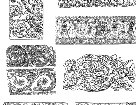  黑白凹凸 高光遮罩 通道 花纹纹理 装饰线条 纹理 墙绘图案 