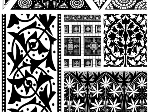 黑白凹凸 高光遮罩 通道 花纹纹理 装饰线条 纹理 墙绘图案