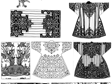 黑白凹凸 高光遮罩 通道 花纹纹理 装饰线条 纹理 墙绘图案