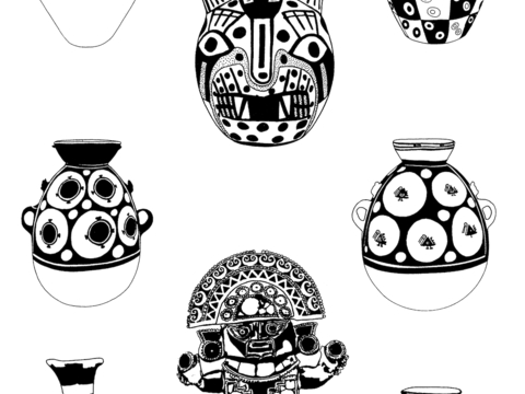  黑白凹凸 高光遮罩 通道 古典花纹 装饰线条 纹理 墙绘图案 