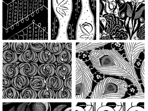  黑白凹凸 高光遮罩 通道 花纹纹理 装饰线条 纹理 墙绘图案 