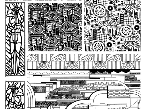  黑白凹凸 高光遮罩 通道 花纹纹理 装饰线条 纹理 墙绘图案 