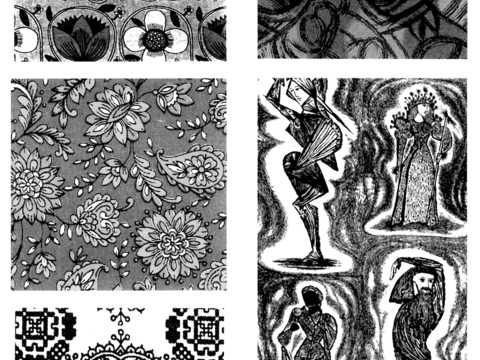  黑白凹凸 高光遮罩 通道 花纹纹理 装饰线条 纹理 墙绘图案 