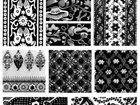  黑白凹凸 高光遮罩 通道 花纹纹理 装饰线条 纹理 墙绘图案 