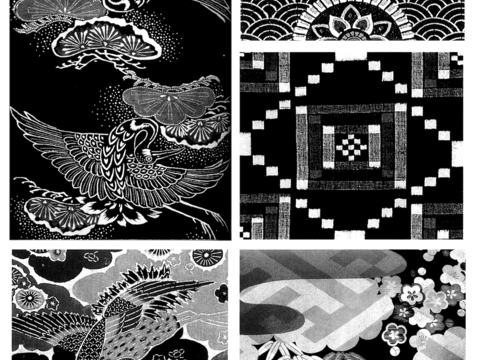 黑白凹凸 高光遮罩 通道 花纹纹理 装饰线条 纹理 墙绘图案